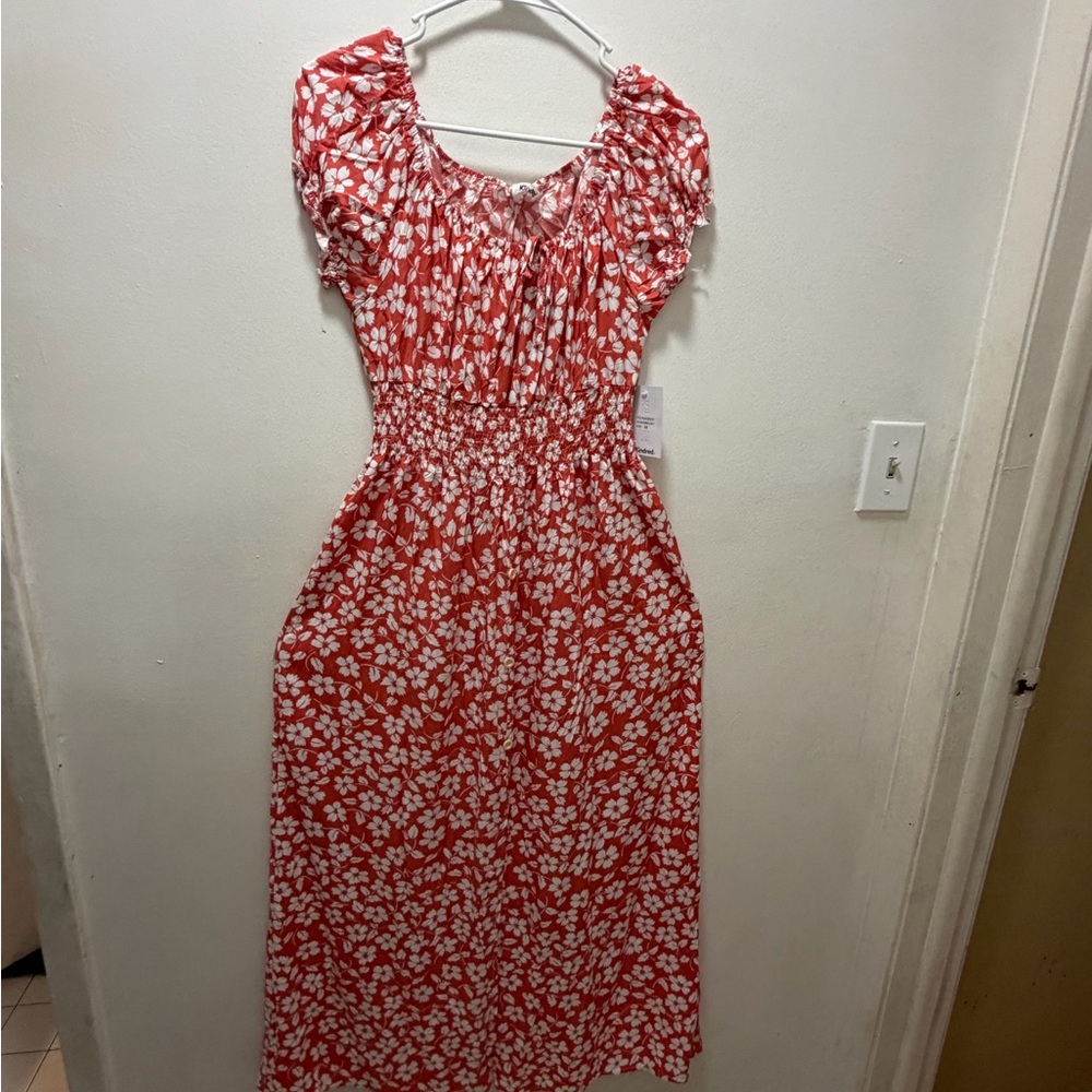 Floral Red Dress